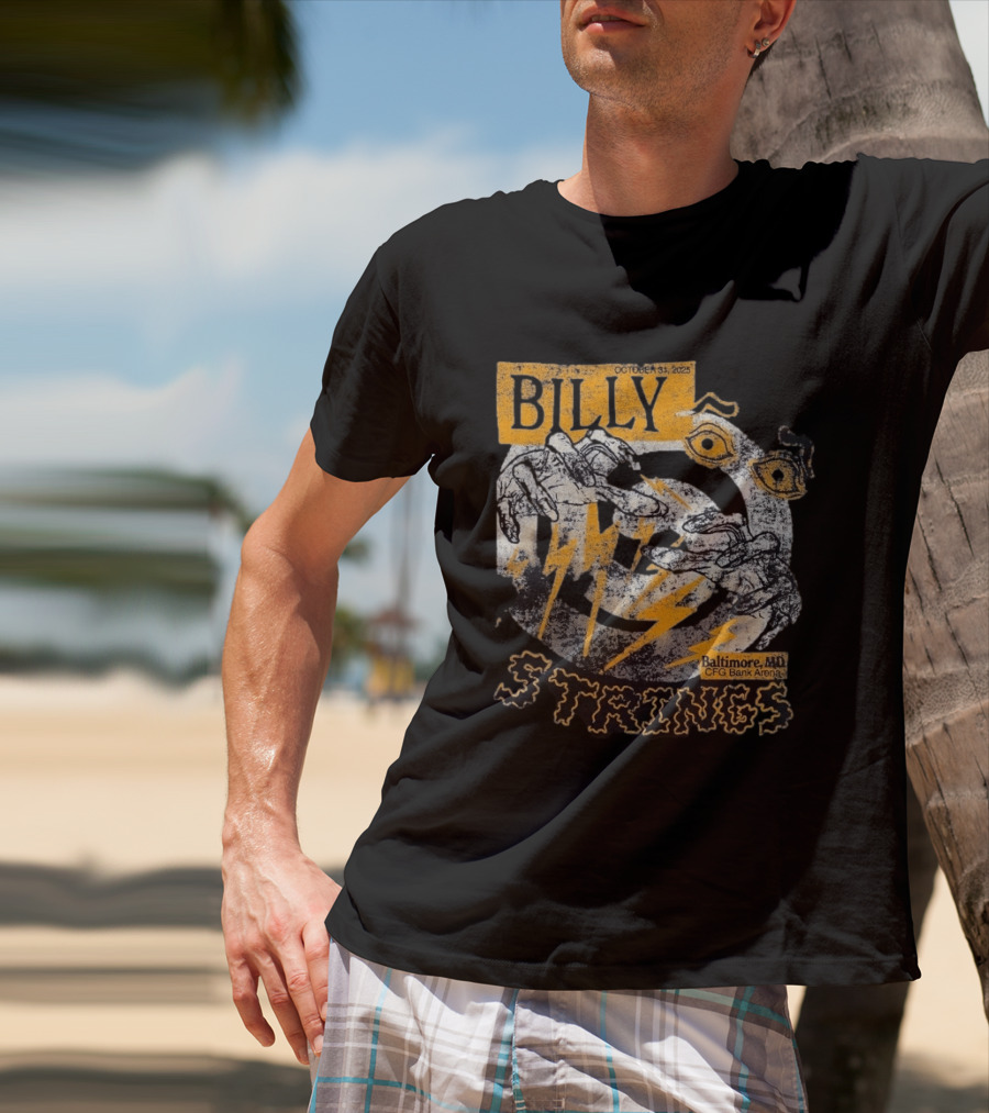 Billy Strings October 31 2023 Baltimore MD CFG Bank Arena Spooky Lightning And Hands T-Shirt