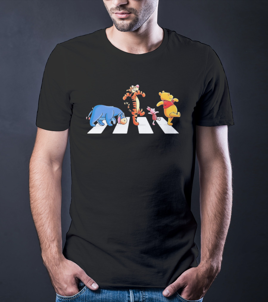 Eeyore Tigger Piglet Pooh Crossing Abbey Road Iconic Scene T-Shirt