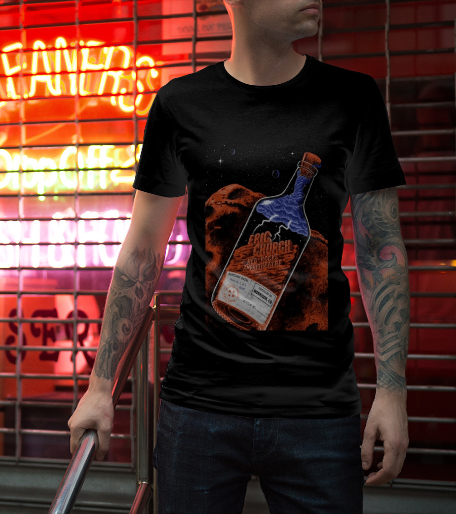 Eric Church Red Rocks Amphitheatre July 8 2026 Morrison CO Bottle T-Shirt