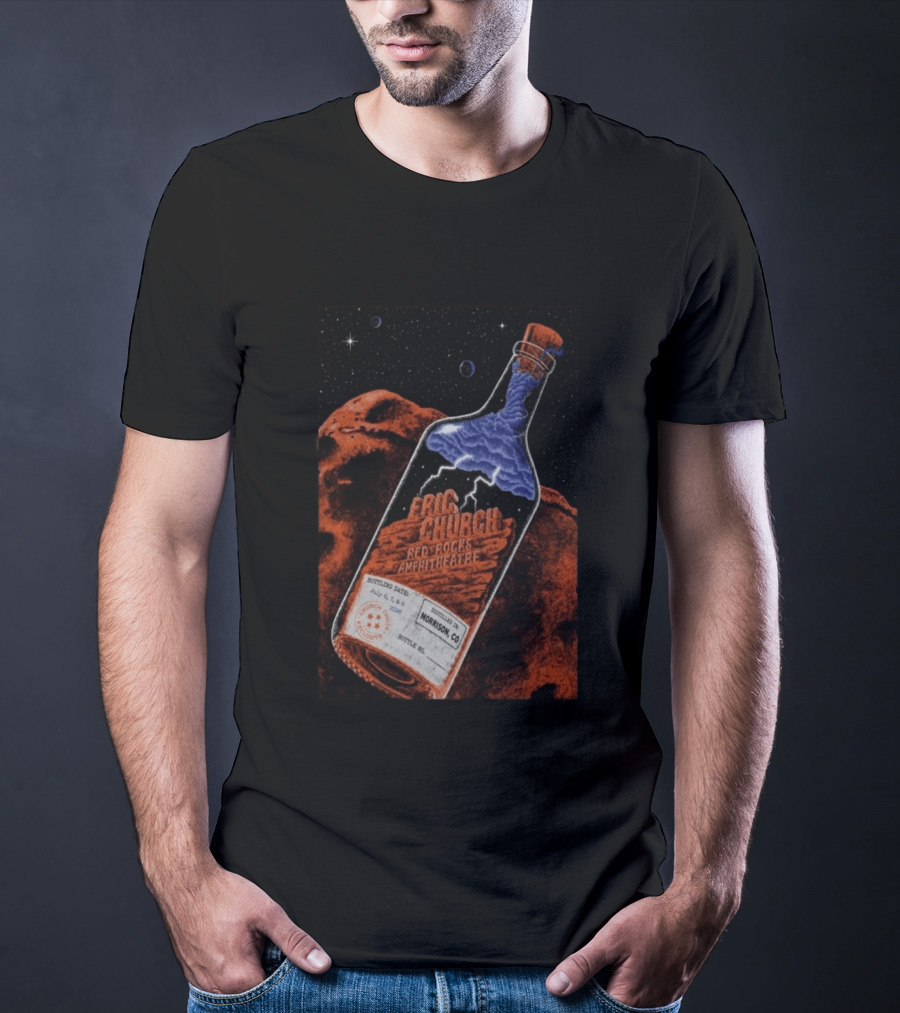 Eric Church Red Rocks Amphitheatre July 8 2026 Morrison CO Bottle T-Shirt