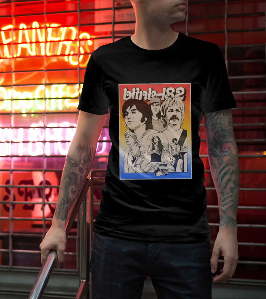 Blink 182 Band Members Pop Punk Collage T-Shirt