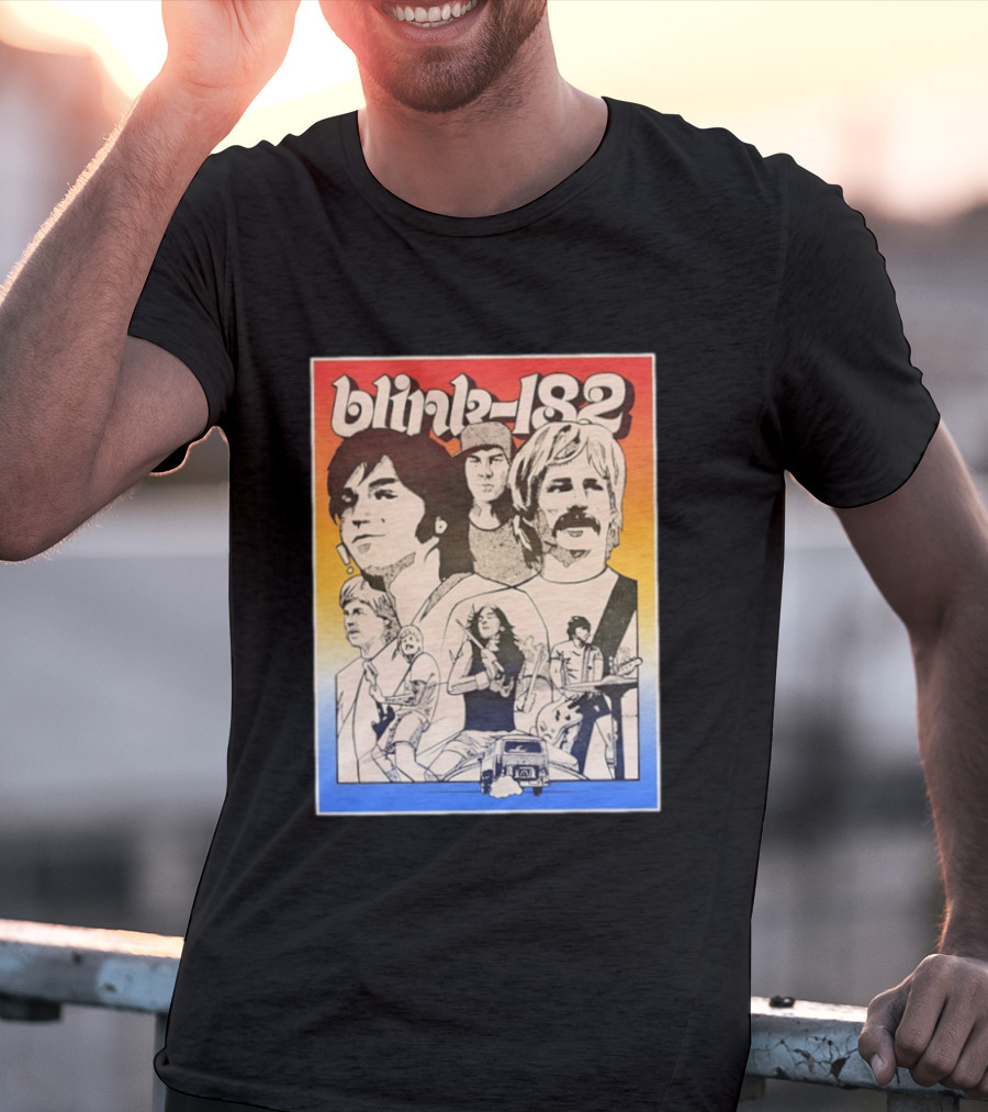 Blink 182 Band Members Pop Punk Collage T-Shirt