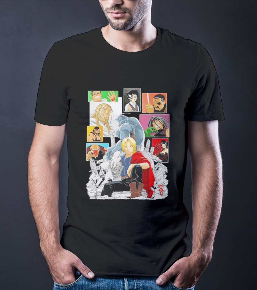 Fullmetal Alchemist Iconic Characters Edward Elric And Alphonse Collage T-Shirt