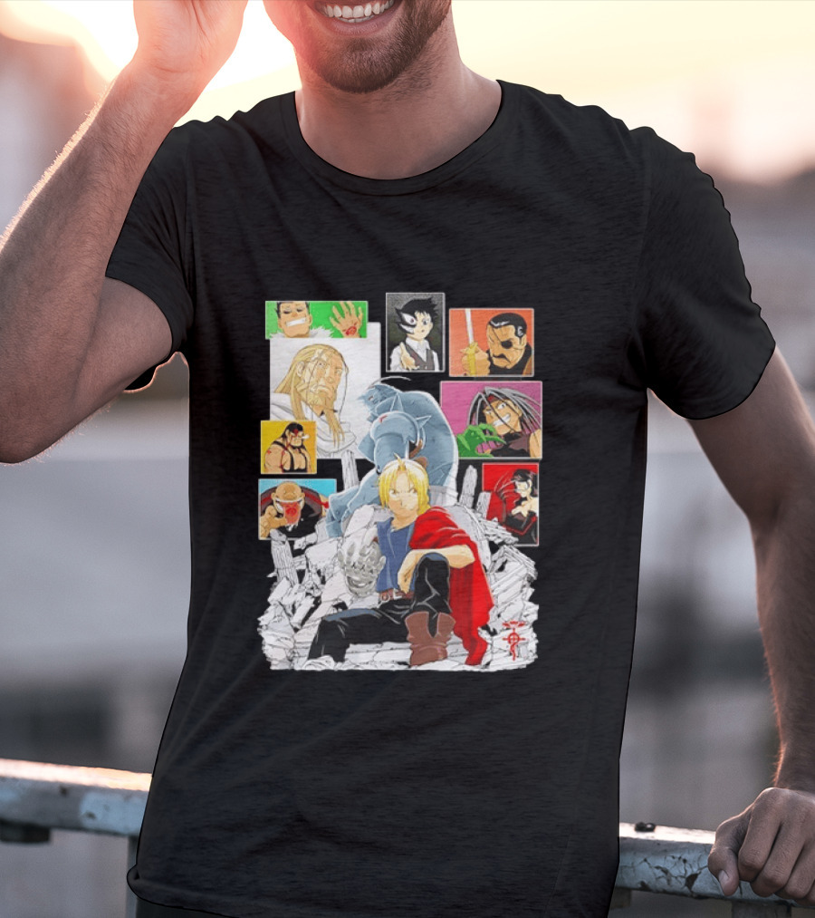 Fullmetal Alchemist Iconic Characters Edward Elric And Alphonse Collage T-Shirt