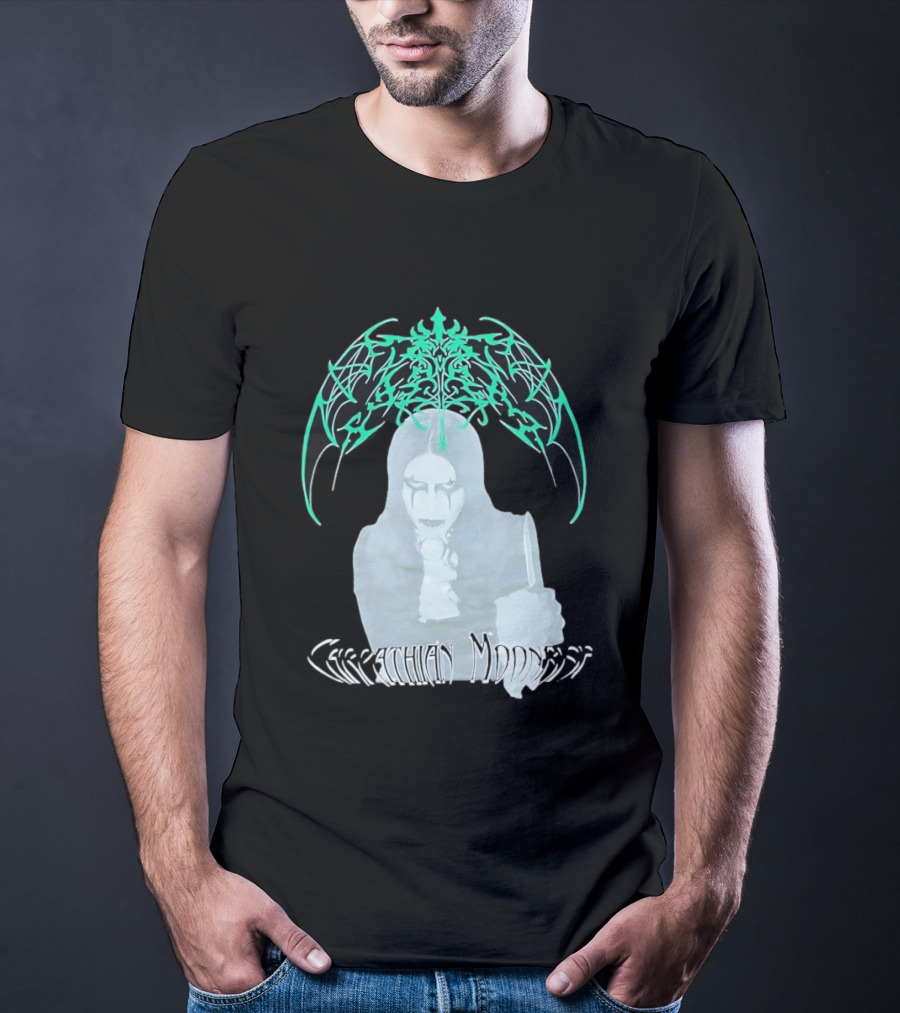 Carpathian Moonrise Hooded Figure With Knife Metal Band T-Shirt