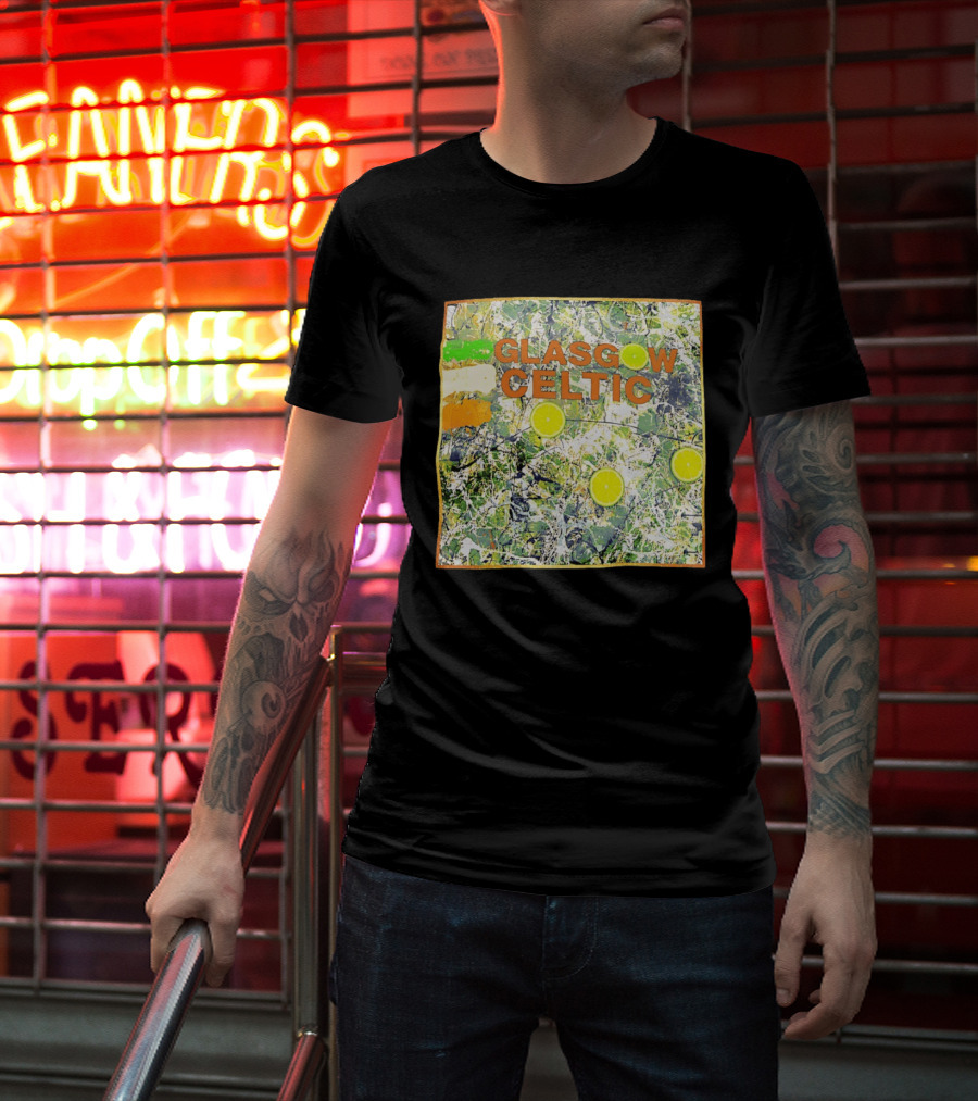 Glasgow Celtic Lime Splash Art With Citrus Accents T-Shirt