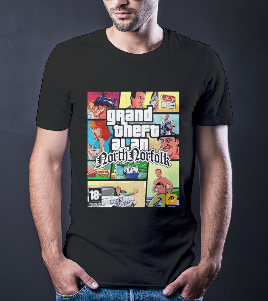Grand Theft Alan North Norfolk Steve Coogan T-Shirt