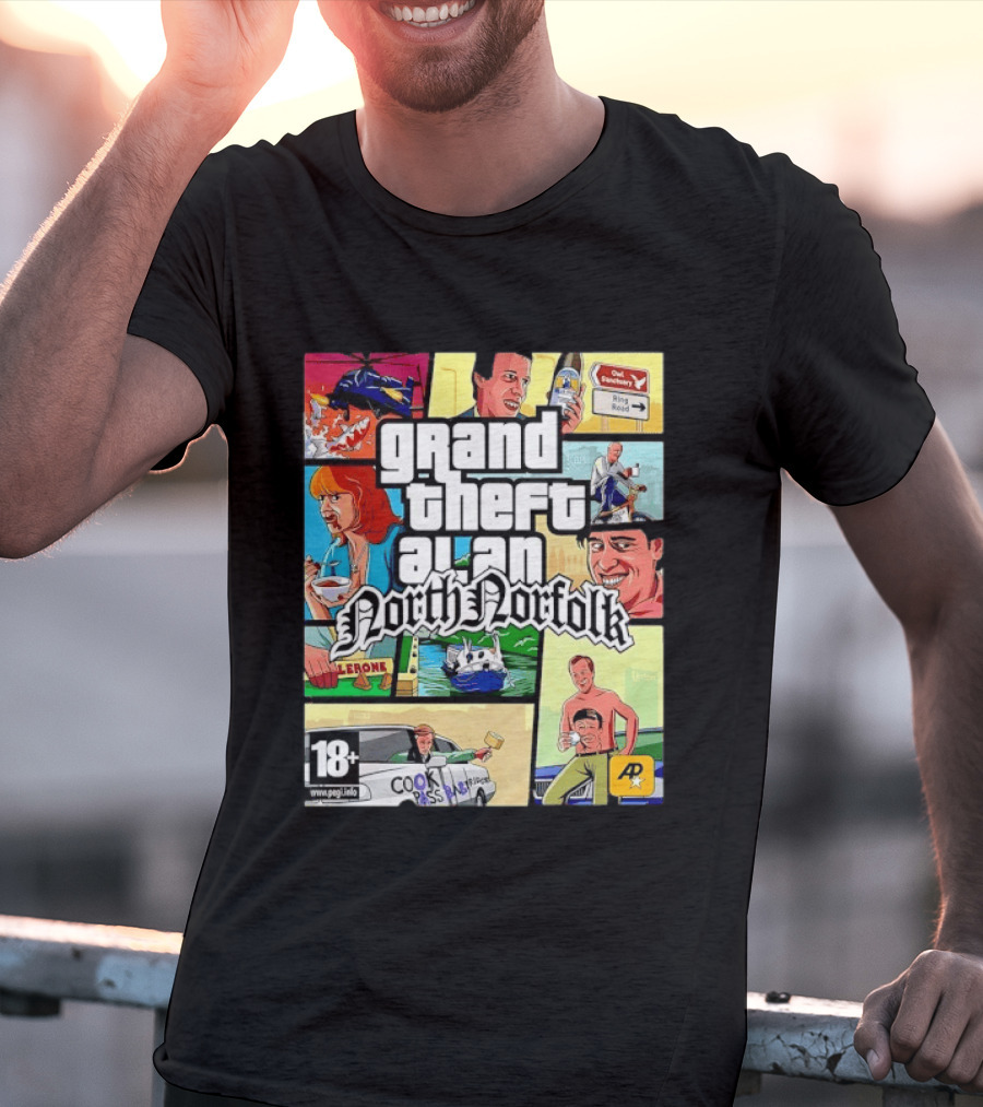 Grand Theft Alan North Norfolk Steve Coogan T-Shirt