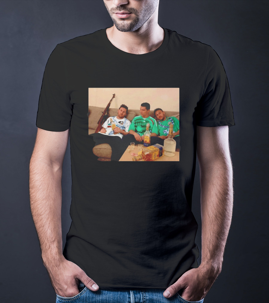 Lionel Messi Cristiano Ronaldo Neymar Mexico National Team Tequila Party T-Shirt