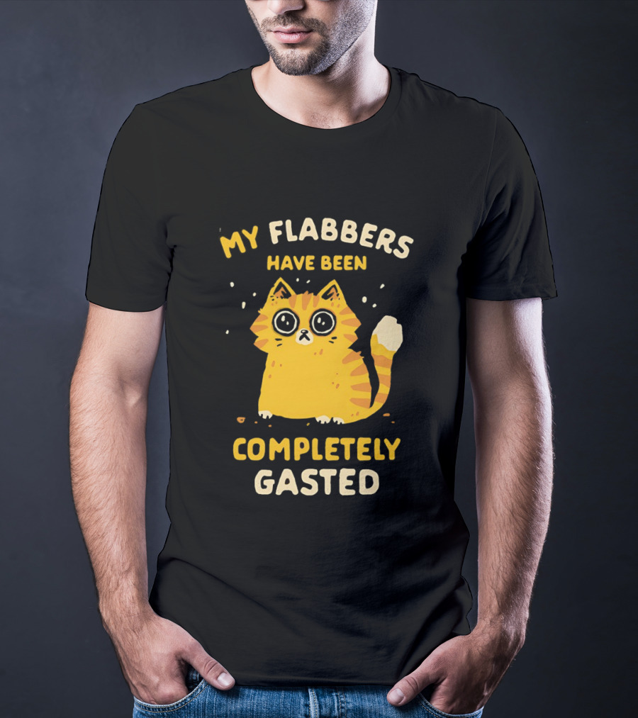 Shocked Cartoon Cat My Flabbers Have Been Completely Gasted T-Shirt