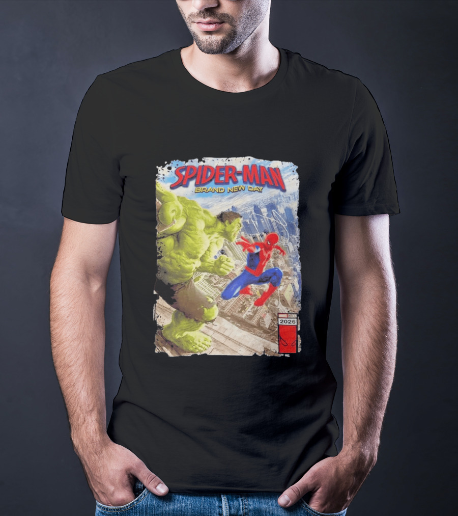 Spider Man Brand New Day Marvel 2026 Spider Man Vs Hulk Epic Showdown T-Shirt