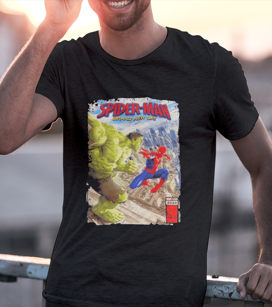 Spider Man Brand New Day Marvel 2026 Spider Man Vs Hulk Epic Showdown T-Shirt