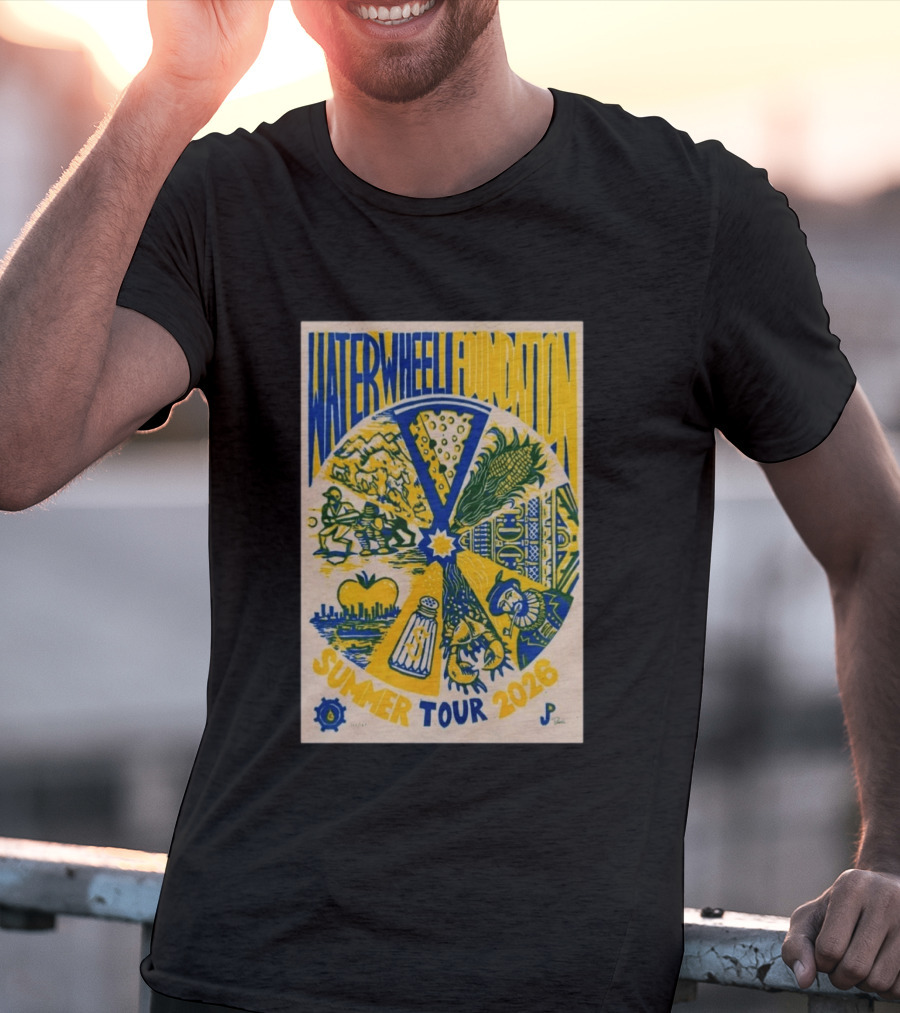 WaterWheel Foundation Summer Tour 2026 Salt Shaker Apple Corn T-Shirt