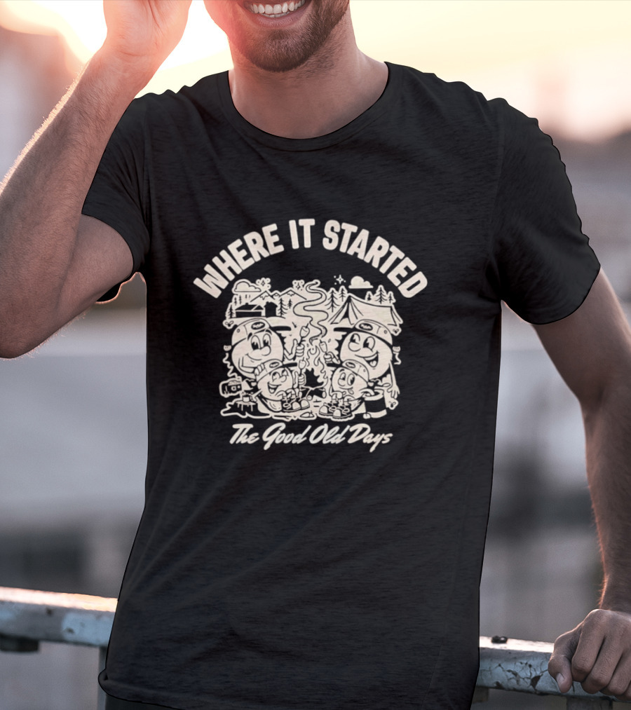 Where It Started The Good Old Days Retro Cartoon Characters T-Shirt
