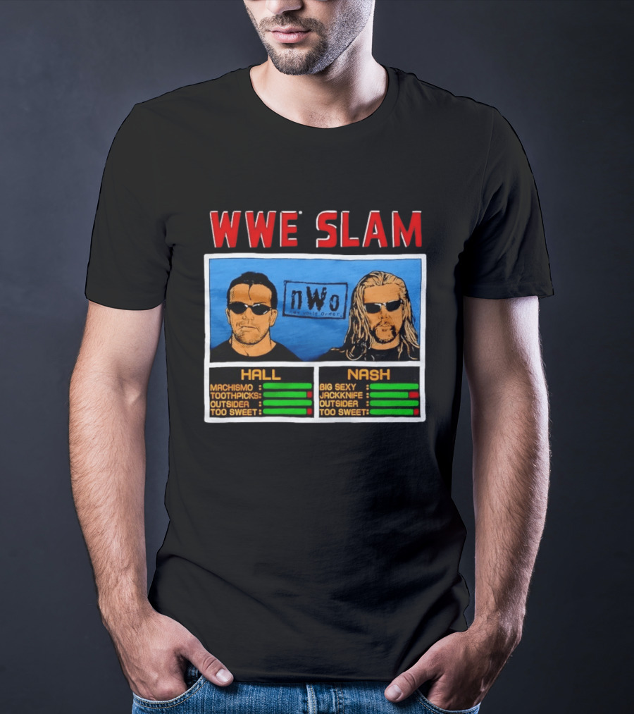 WWE Slam NWo Scott Hall Kevin Nash Outsider Too Sweet Machismo Big Sexy Jackknife T-Shirt