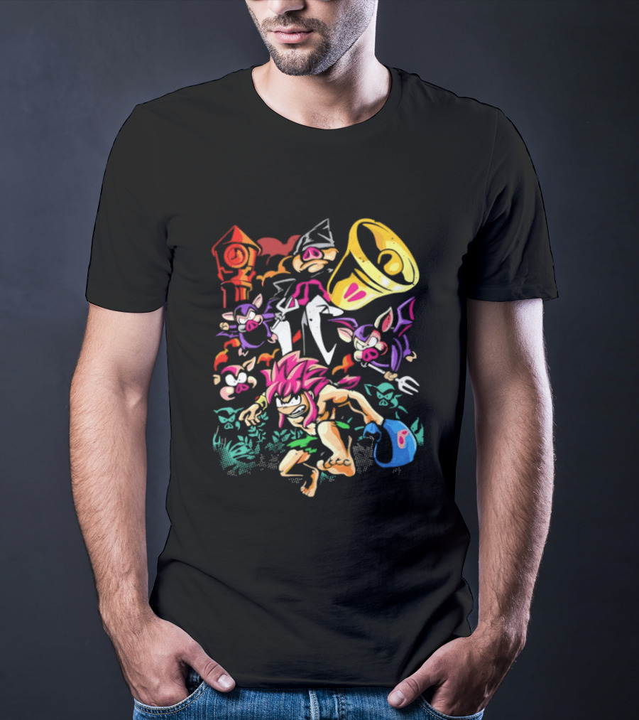 I Was Made For Biting You Pig Demon Tower Chrono Kid Bats And Horns T-Shirt