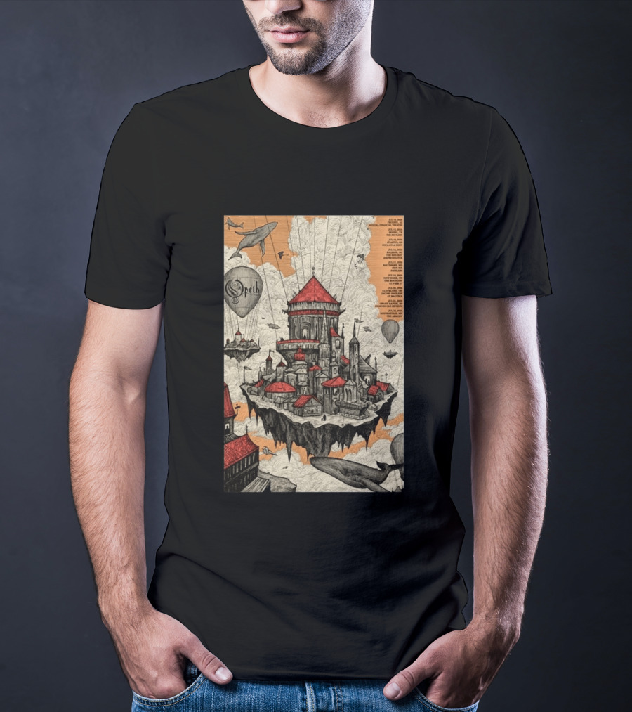 Opeth 2026 Summer Tour Exclusive Floating City With Whales And Balloons T-Shirt
