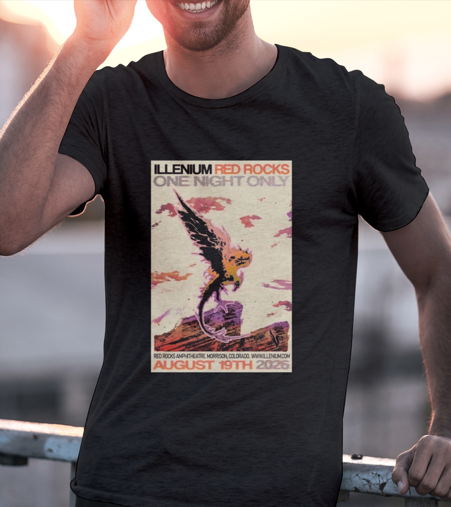 Illenium Red Rocks One Night Only August 19th 2026 Red Rocks Amphitheatre Morrison Colorado Www.illenium.com T-Shirt