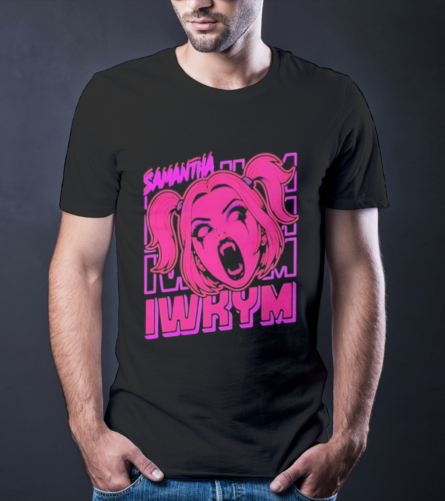 Samantha IWRYM Vampire Girl Goth Horror Pink T-Shirt