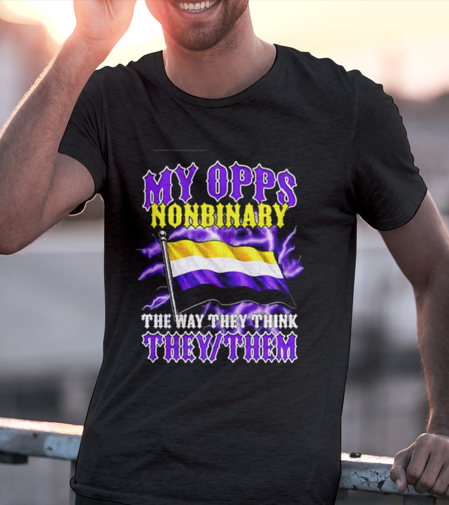 My Opps Nonbinary Pride Flag They Them T-Shirt