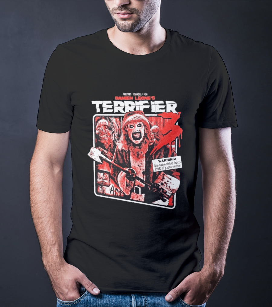 Damien Leone's Terrifier 3 Prepare Yourself Unrated Warning Graphic Violence T-Shirt