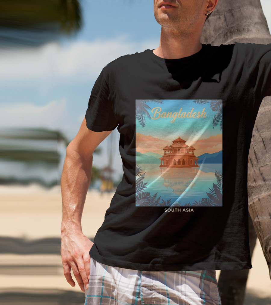 Bangladesh South Asia Travel Mosque On Water T-Shirt