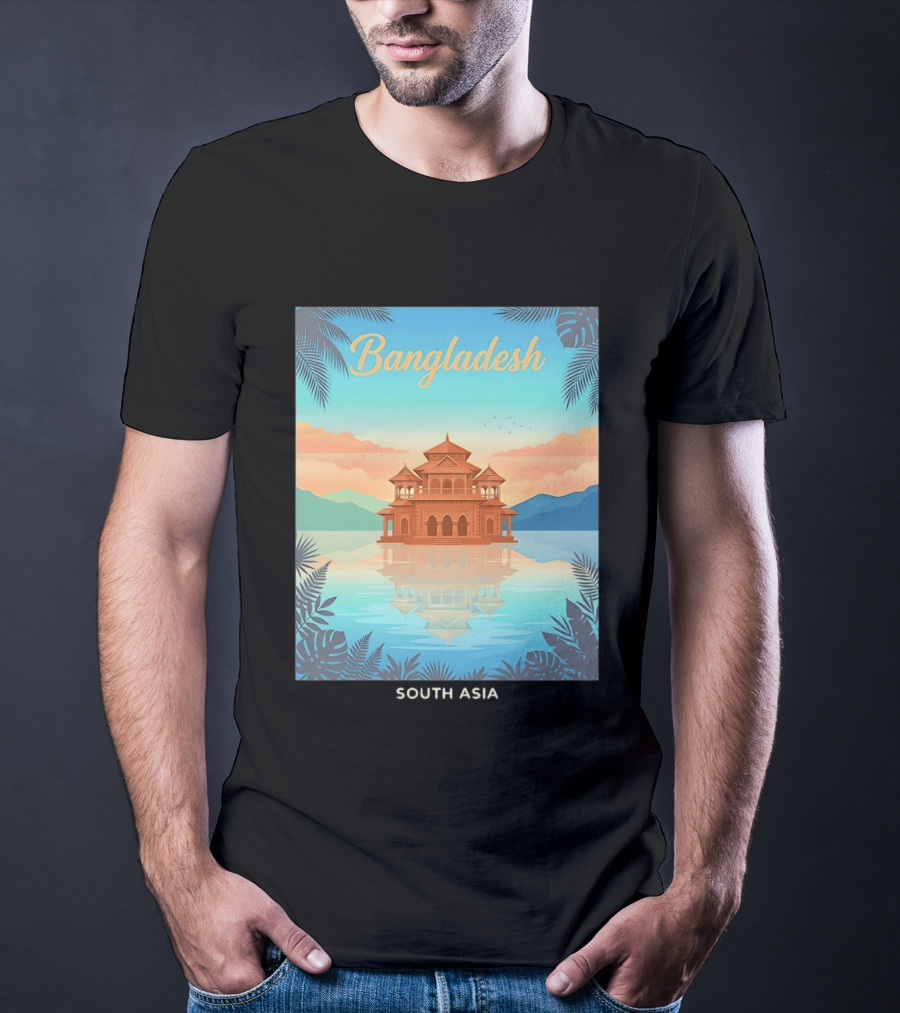Bangladesh South Asia Travel Mosque On Water T-Shirt