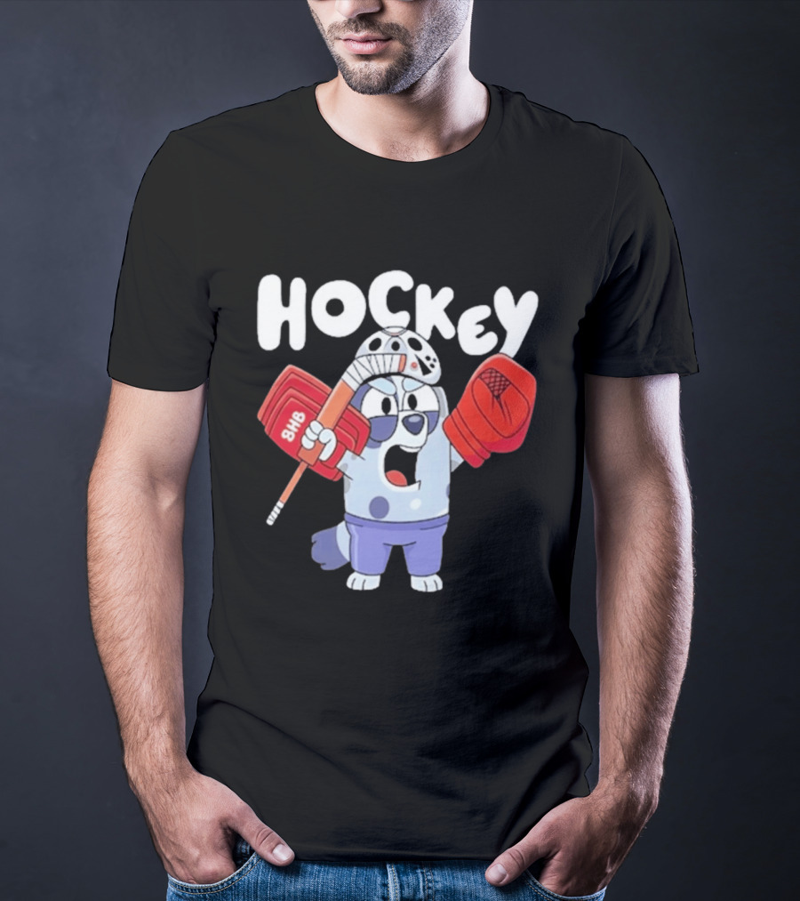 Bluey Hockey Bhb Goalie Cartoon T-Shirt
