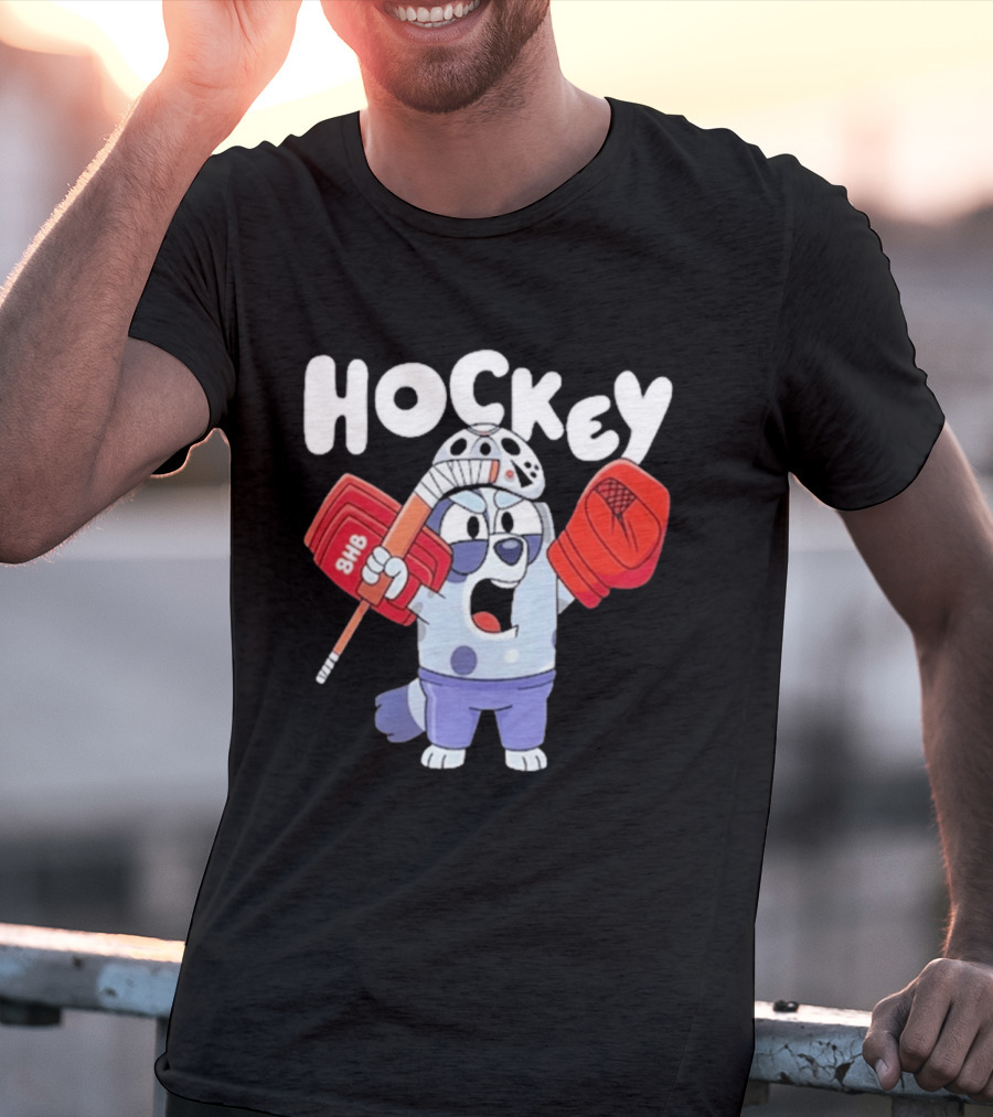 Bluey Hockey Bhb Goalie Cartoon T-Shirt