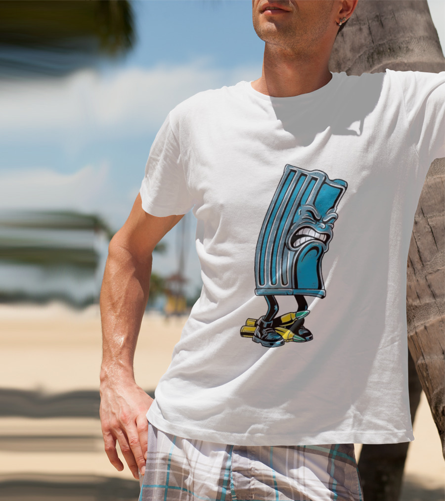 Angry Rifle Magazine With Walking Bullets T-Shirt