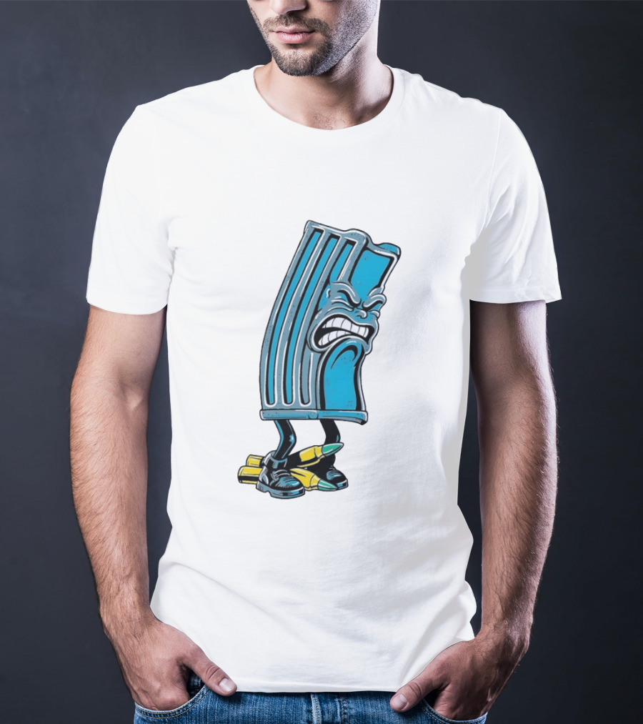 Angry Rifle Magazine With Walking Bullets T-Shirt