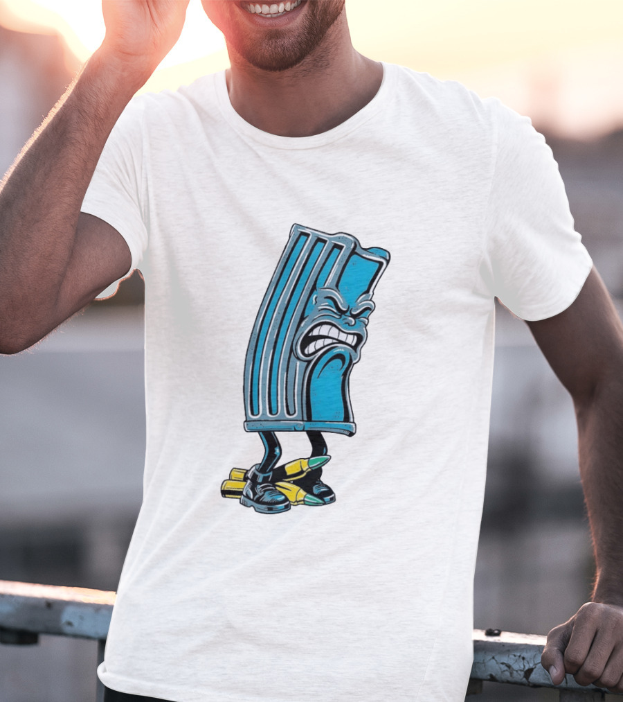 Angry Rifle Magazine With Walking Bullets T-Shirt