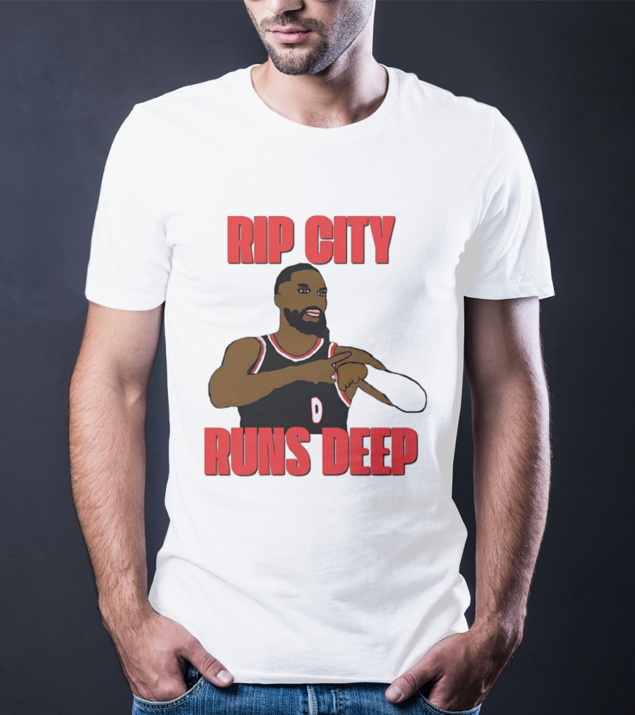 Rip City Runs Deep Damian Lillard Portland Trail Blazers T-Shirt