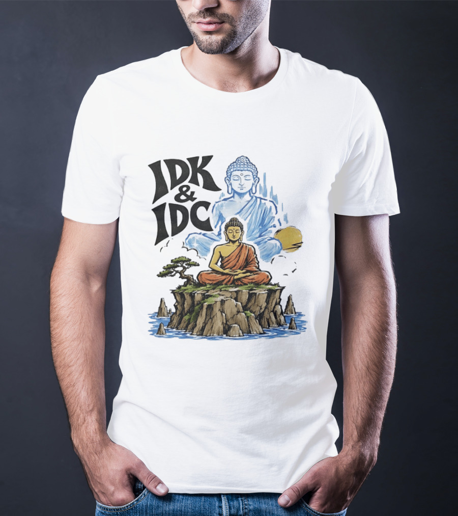 IDK IDC Buddha Meditating On Island With Zen Vibes And Spiritual Calm T-Shirt