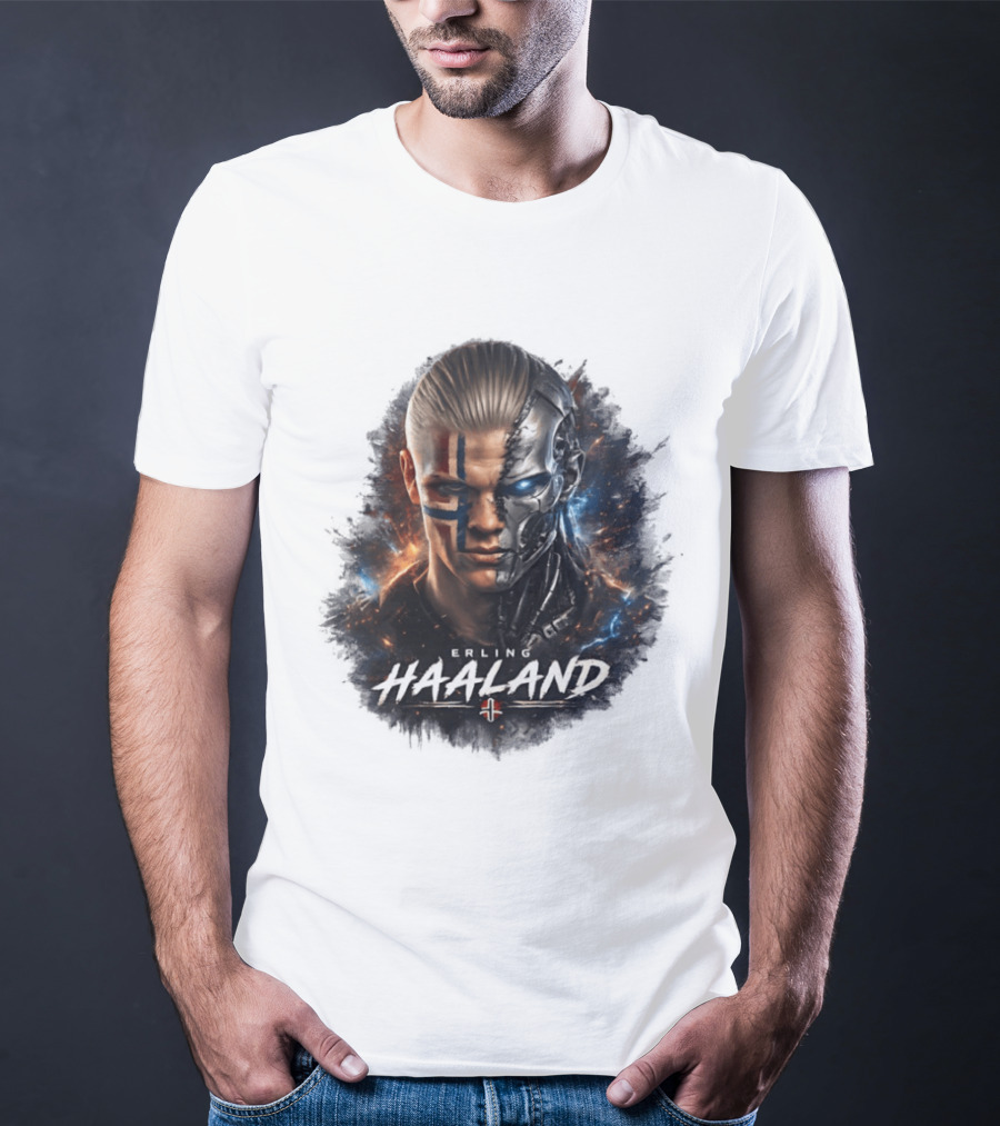 Erling Haaland Cyborg Manchester City Nordic Warrior T-Shirt