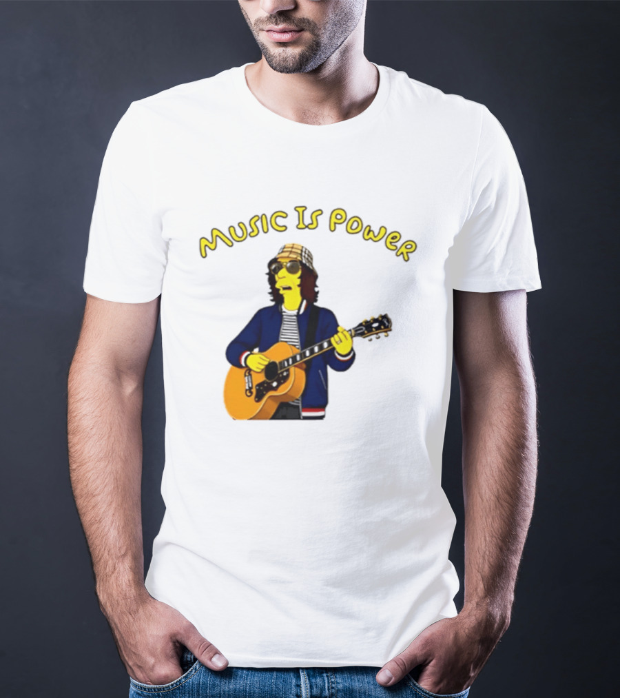 Richard Ashcroft Music Is Power Simpsons Style Guitar T-Shirt