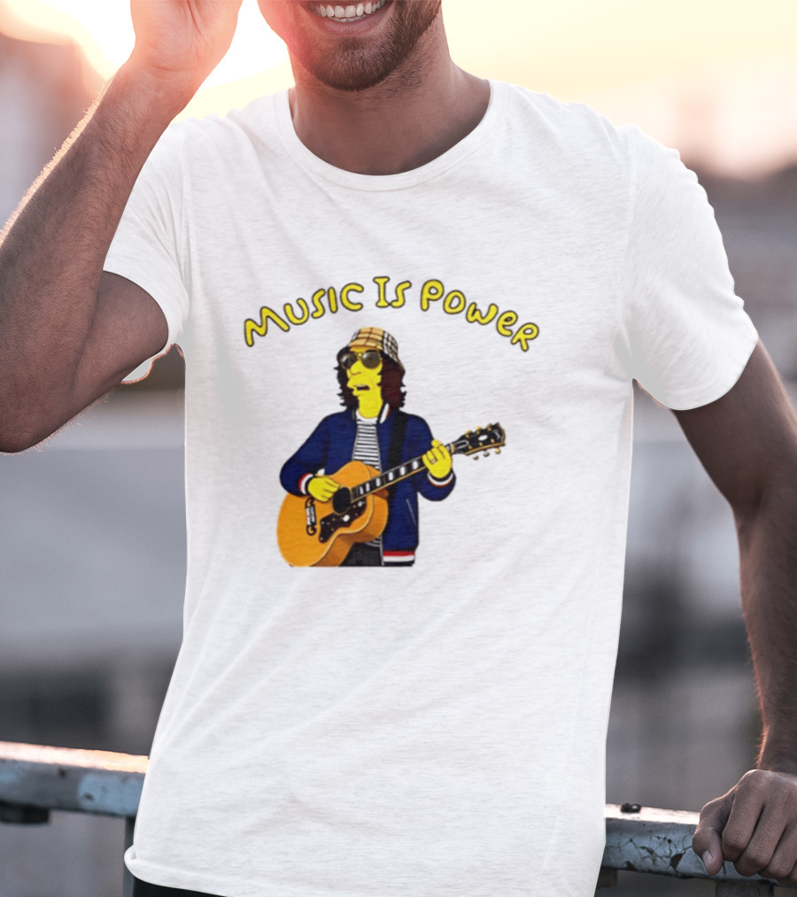 Richard Ashcroft Music Is Power Simpsons Style Guitar T-Shirt