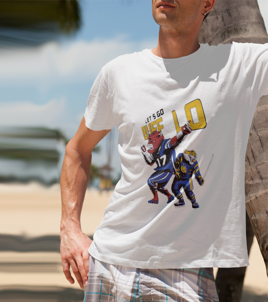 Let's Go Buffalo 17 Distressed Sports Mascots Football And Hockey T-Shirt