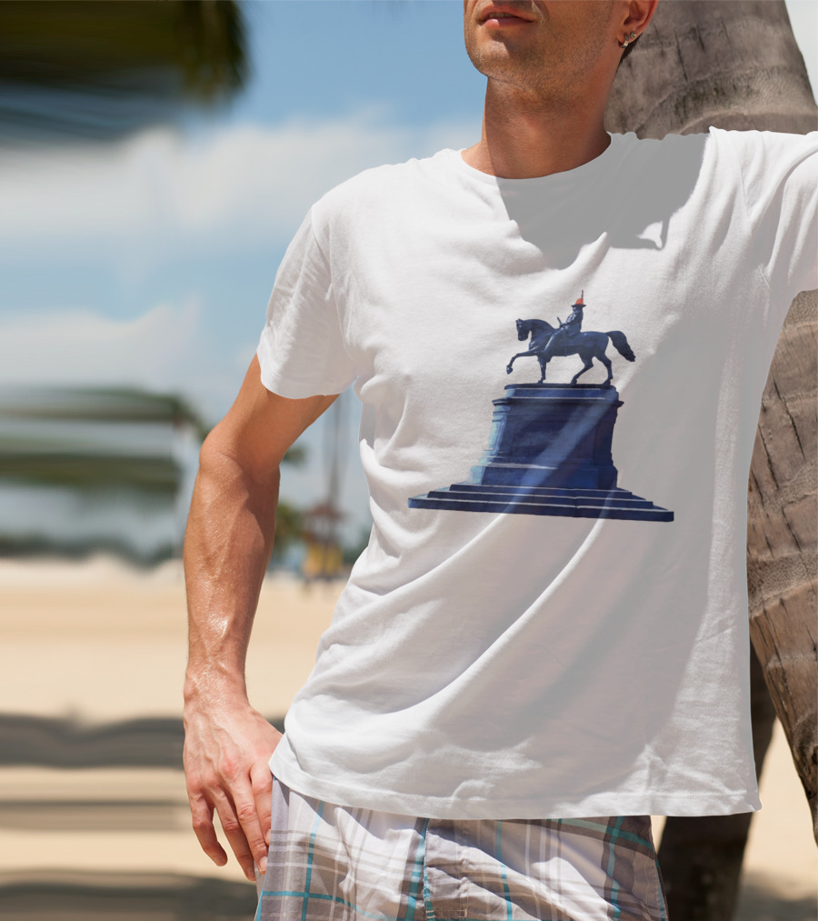 No Scotland No Party Tartan Takeover USA '26 Equestrian Statue With Traffic Cone T-Shirt
