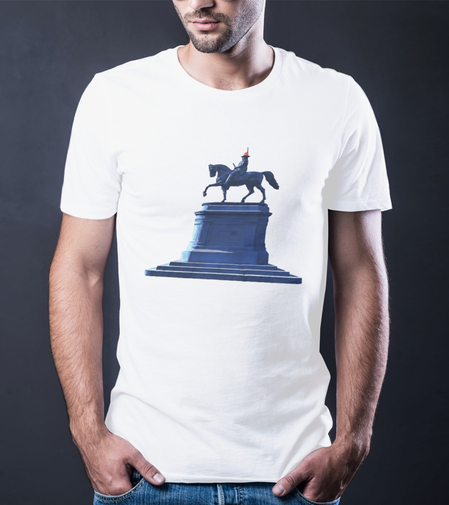 No Scotland No Party Tartan Takeover USA '26 Equestrian Statue With Traffic Cone T-Shirt