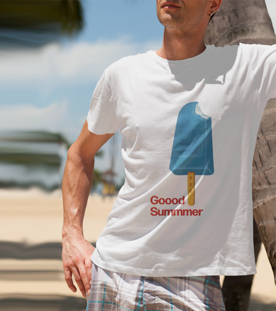 Popsicle Goood Summmer EEE Blue Ice Cream Treat T-Shirt