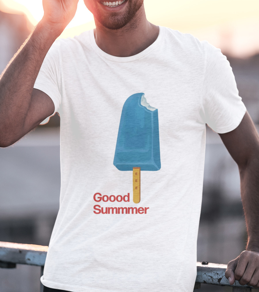 Popsicle Goood Summmer EEE Blue Ice Cream Treat T-Shirt