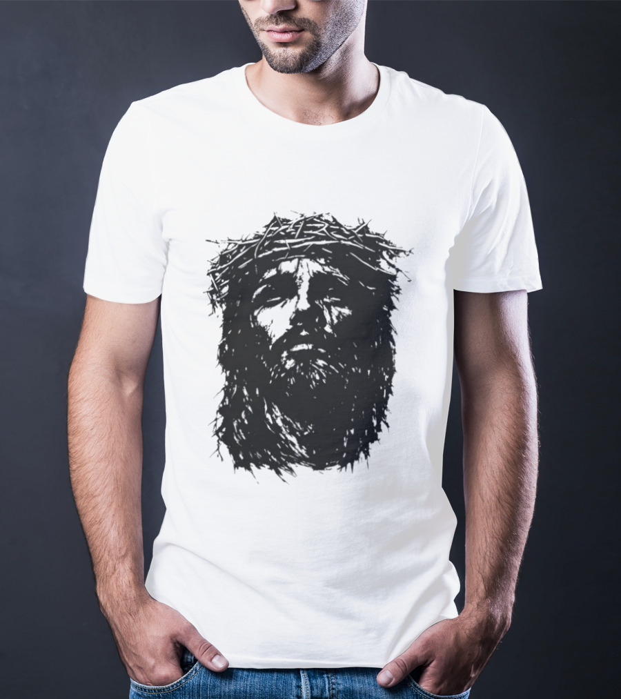 Unforsaken No Greater Love Jesus Crown Of Thorns Face T-Shirt