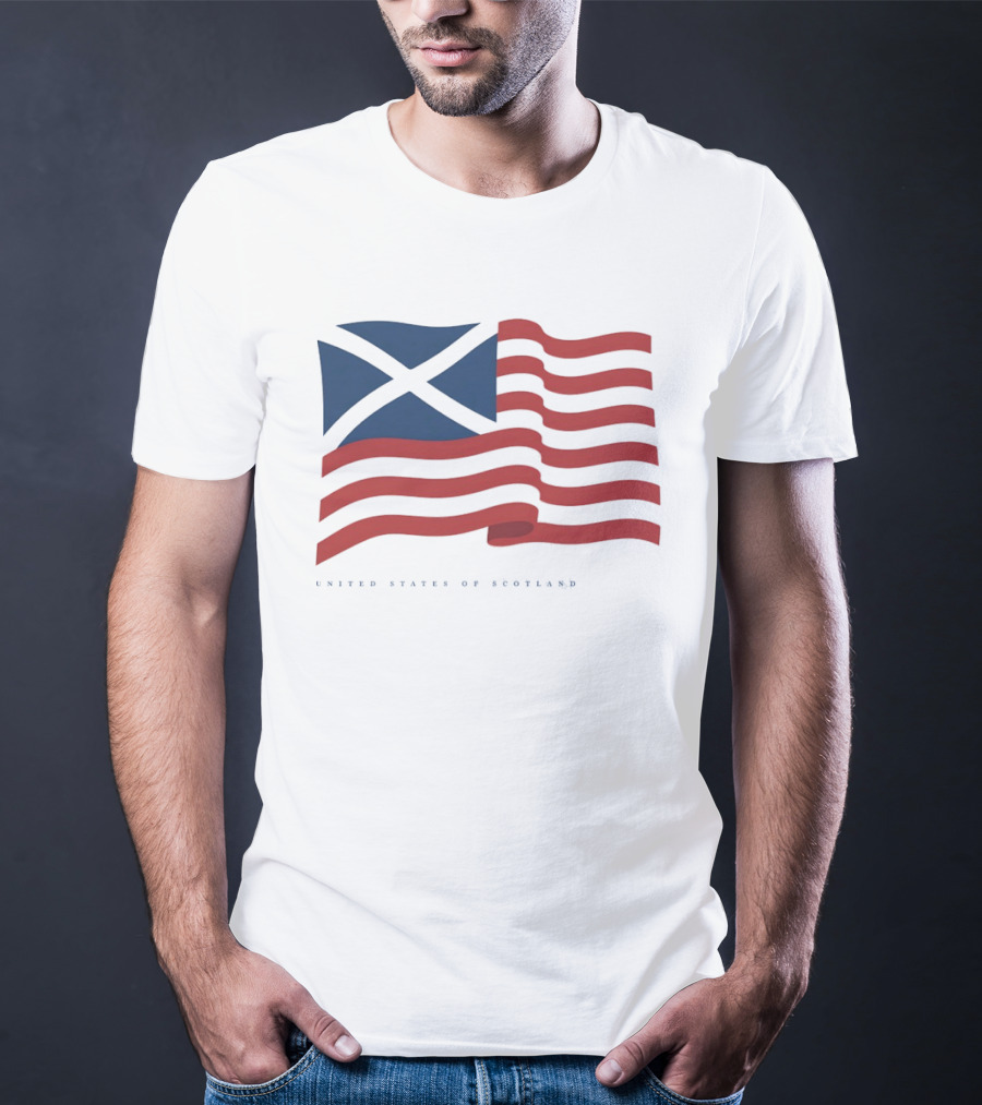 United States Of Scotland Flag USA Scottish American Symbol Mashup T-Shirt