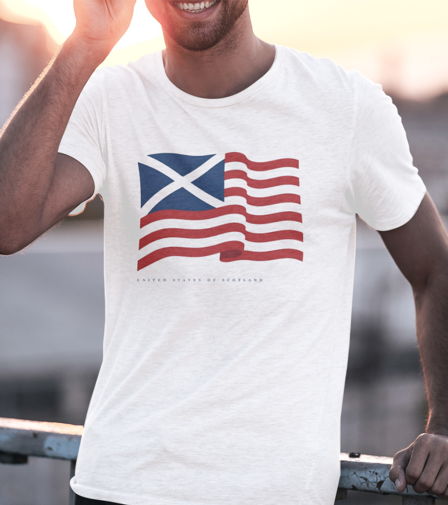 United States Of Scotland Flag USA Scottish American Symbol Mashup T-Shirt
