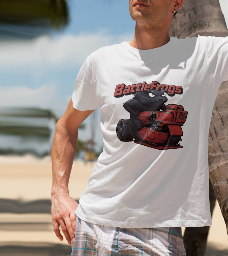 BattleFrogs Frog Riding Red Motorcycle T-Shirt