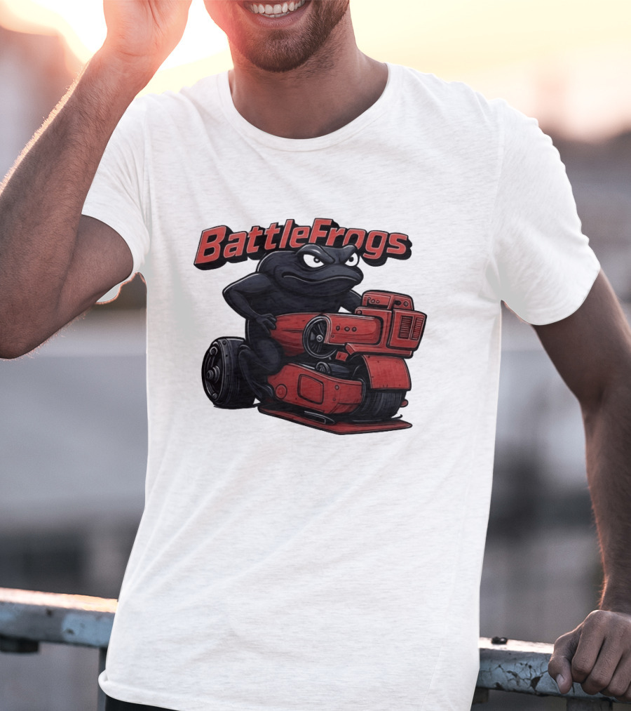 BattleFrogs Frog Riding Red Motorcycle T-Shirt