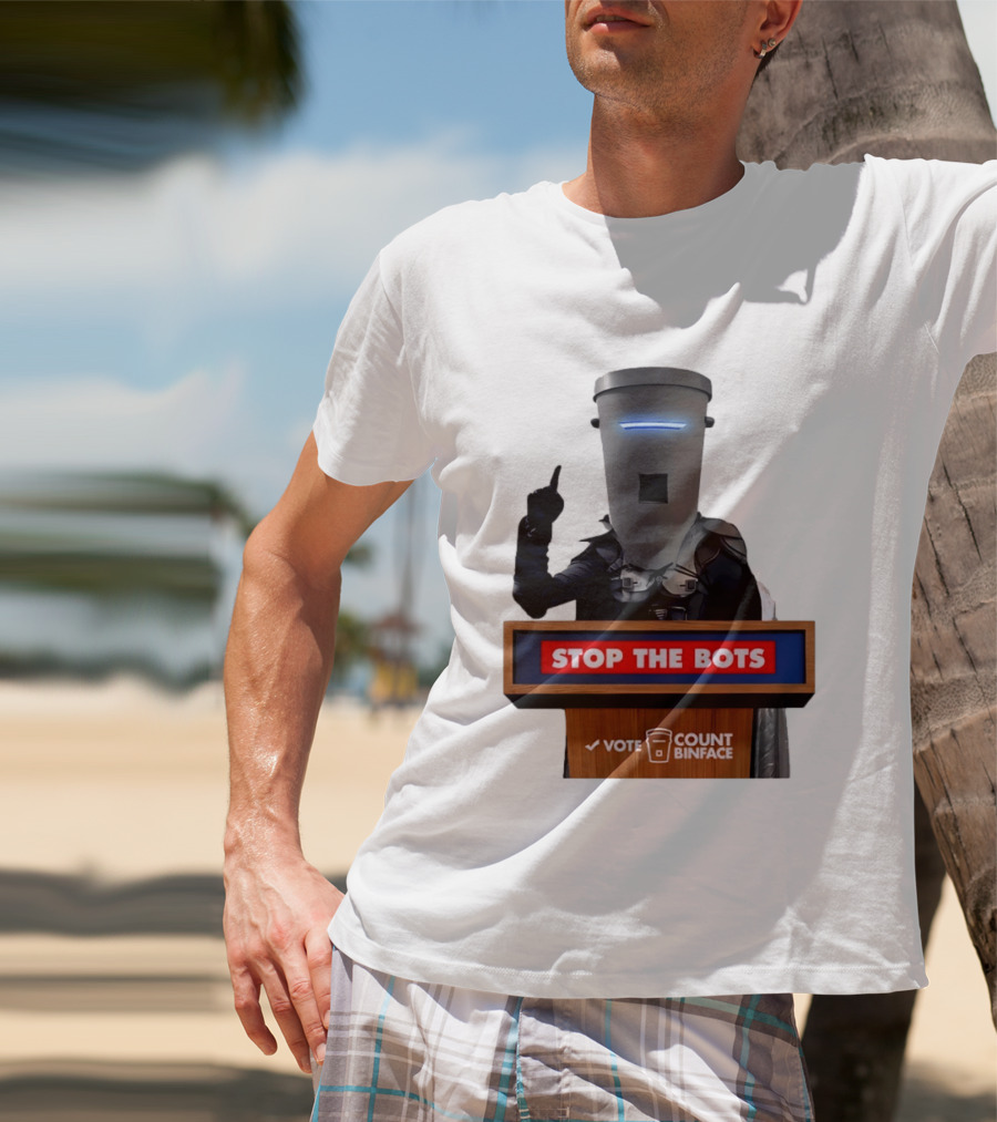 Stop The Bots Vote Count Binface UK Politics T-Shirt
