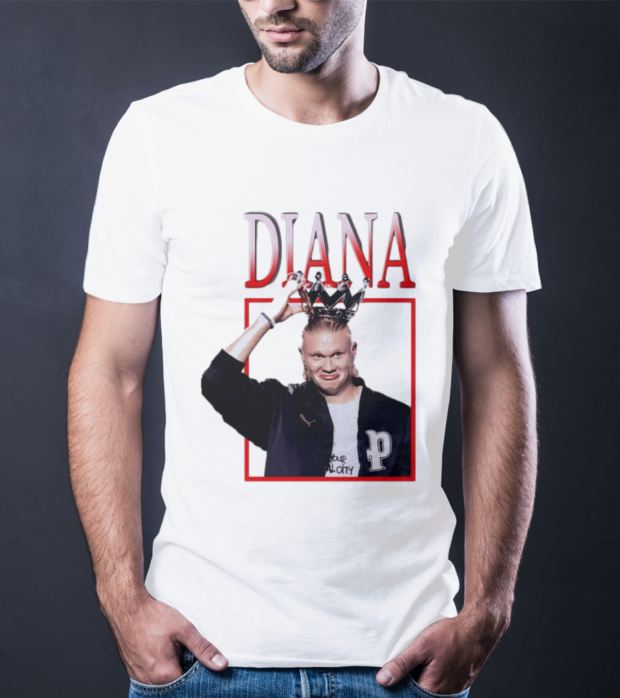 Erling Haaland Diana The People's Princess P Letter Jacket Crown T-Shirt