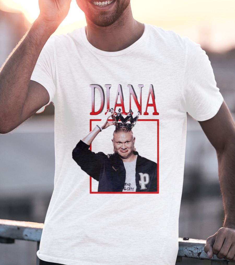 Erling Haaland Diana The People's Princess P Letter Jacket Crown T-Shirt